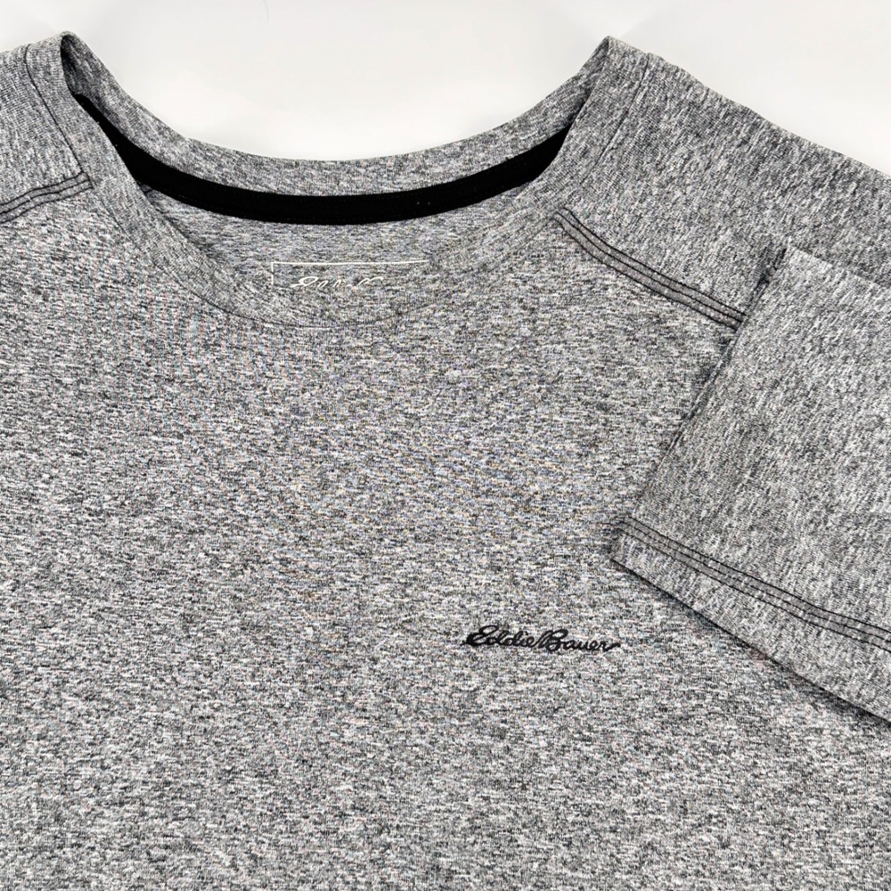Eddie Bauer Mens XL Pullover Shirt Motion Long‎ Sleeve Athletic Gray Polyester